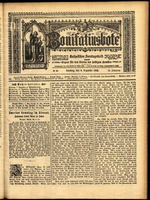 Erste Ausgabe vom Sonntag, den 09. Dezember 1906.
