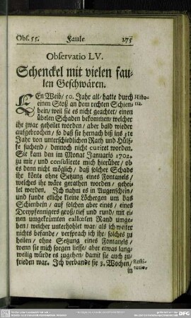 Observatio LV. Schenckel mit vielen faulen Geschwären