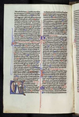 Historisierte Initiale (Psalm): C(antate domino): Geistliche beim Chorgesang. Profilblattranken als Ablaufmotiv.