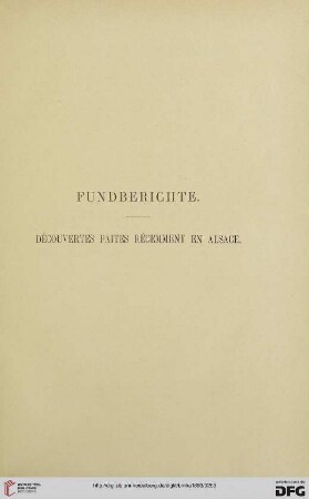 Fundberichte / Découvertes faites récemment en Alsace