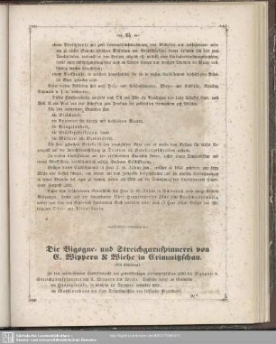 Die Vigogne- und Streichgarnspinnerei von C. Wippern & Wiehe in Crimmitzschau