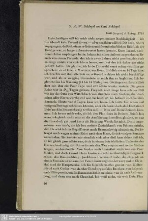 August Wilhelm von Schlegel an Karl August Schlegel, Göttingen, 09.08.1790