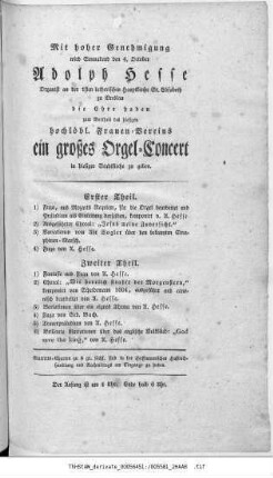 Großes Orgel=Concert