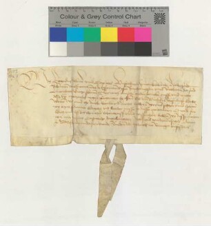 Dekan Eggardus und das Kapitel Ulfrauenkirche zu Halberstadt bescheinigen Bürgermeistern und Ratsmannen den Empfang von 20 rheinischen Gulden aus dem Weinkeller.