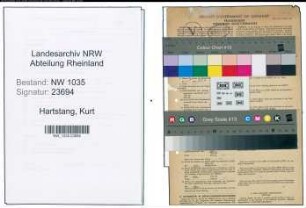 Entnazifizierung Kurt Hartstang , geb. 28.01.1920 (Kaufmaennischer Angestellter)