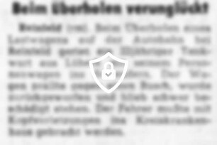 Beim Überholen verunglückt