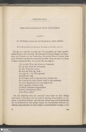 Vierter Teil: Der Neuaufbau Von Dresden