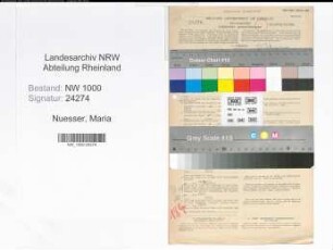 Entnazifizierung Maria Nuesser, geb. 07.02.1898 ()