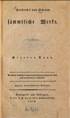 Friedrich von Schiller's sämmtliche Werke, 4