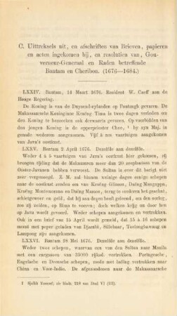 LXXVI. Bantam 28 Mei 1676. Dezelfde aan dezelfde