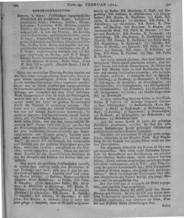 Rumpf, J. D. F. ; Rumpf, H. F.: Vollständiges topographisches Wörterbuch des preußischen Staats. Bd. 1-2. Berlin: Hayn 1820