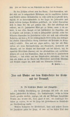 384-394 Zins und Wucher vor dem Richterstuhle der Kirche und der Vernunft : Fortsetzung