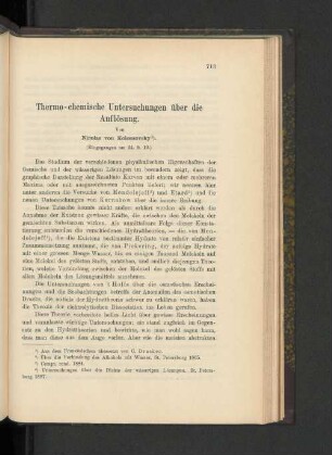 Thermo-chemische Untersuchungen über die Auflösung.