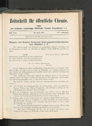 Heft VIII. 30. April 1908. XIV. Jahrgang.