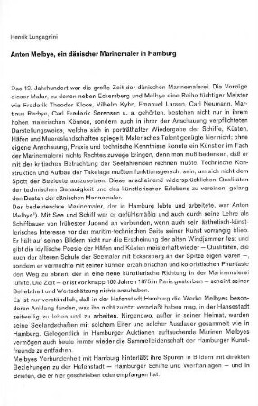 Anton Melbye, ein dänischer Marinemaler in Hamburg