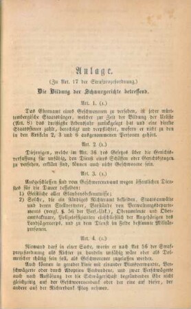 Anlage. Die Bildung der Schwurgerichte betreffend