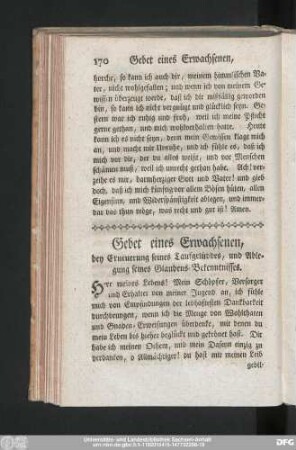 Gebet eines Erwachsenen, bey Erneuerung seines Taufgelübdes, und Ablegung seines Glaubens-Bekenntnisses.