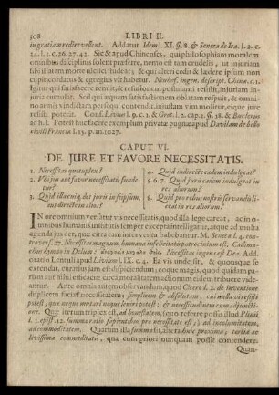 Caput VI. De Iure Et Favore Necessitatis.
