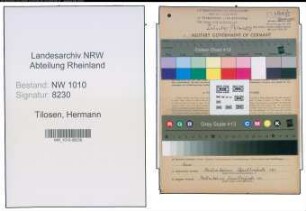 Entnazifizierung Hermann Tilosen , geb. 22.10.1906 (Meister)