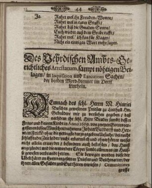 Des Vehrdischen Ambts-Gerichtliches Attestatum, sambt nöthigen Beilagen [...]
