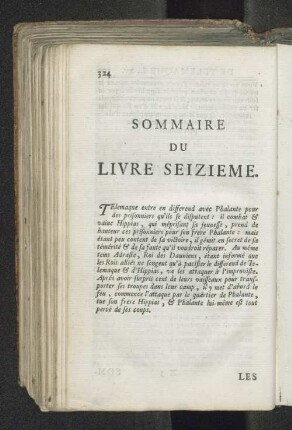 Sommaire du livre seizieme.