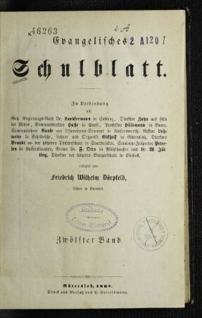 12: Evangelisches Schulblatt - 12.1868