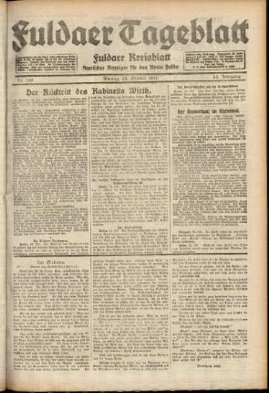 Ausgabe vom Montag, den 24. Oktober 1921.