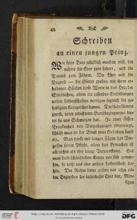 Schreiben an einen jungen Prinz