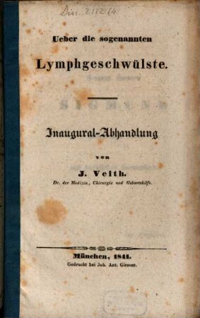 Ueber die sogenannten Lymphgeschwülste