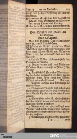 Die Epistel St. Pauli an die Galater.