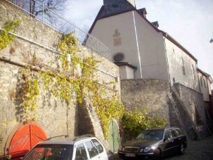 Futtermauer von Südwesten (mit katholischer Kirche)