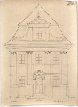 ohne Verfasserangabe; Eichstätt (Bayern); Bauaufnahmen (Bayerisches Denkmälerarchiv), Akademischer Architektenverein, München - Prot. Pfarrhaus (Ansicht)