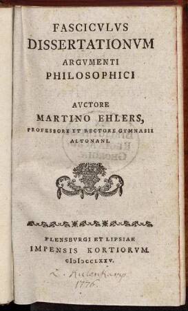 Fasciculus Dissertationum Argumenti Philosophici