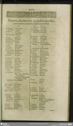 Nomina Authorum, ex quibus quaestionum Decisiones in toto hoc Libro excerptae sunt