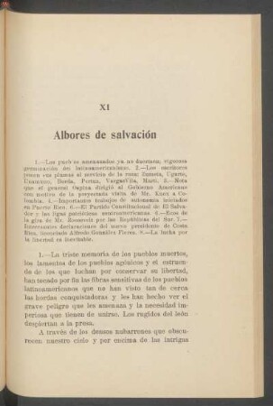 XI - Albores de salvación