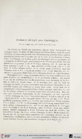 2: Antonio Allegri gen. Correggio : geb. zu Correggio 1494, gest. daselbst den 5. März 1534