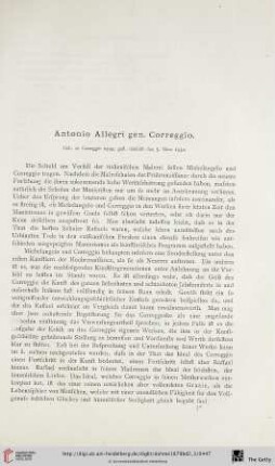 2: Antonio Allegri gen. Correggio : geb. zu Correggio 1494, gest. daselbst den 5. März 1534