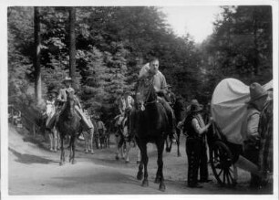 Felsenbühne Rathen. "Der Schatz im Silbersee" von Karl May. Aufführung 1941 oder 1942 (1940: Wild-West-Spiele nach Karl May mit "Schatz im Silbersee" und "Ölprinz" mit dem Zirkus Sarrasani)