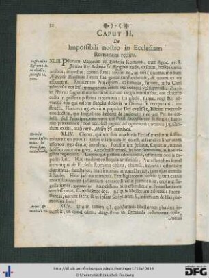 Caput II. De Impossibili nostro in Ecclesiam Romanam reditu.