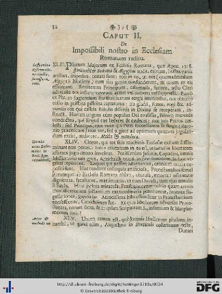 Caput II. De Impossibili nostro in Ecclesiam Romanam reditu.