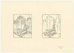 Stadtbild von New York: Perspektivische Ansicht, 2 Varianten