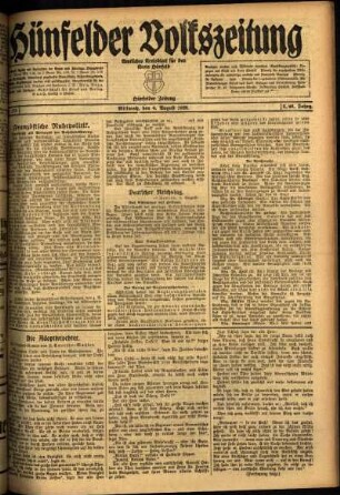 Ausgabe vom Mittwoch, den 04. August 1920.