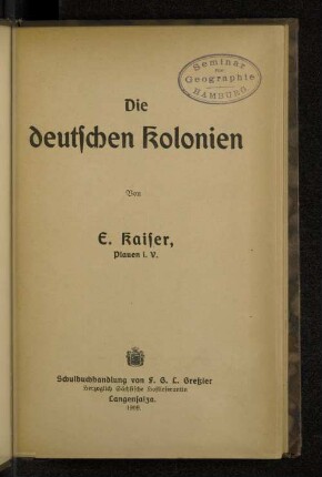Die deutschen Kolonien