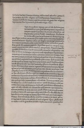 Divinae institutiones : mit den Errata zu Lactantius von Antonius Raudensis und Scheltgedicht gegen Antonius von Adam Genuensis. Mit der gereimten Schlußschrift aus der Lactantius-Ausgabe des Adam von Ammergau, 1471 (Hain 9809)
