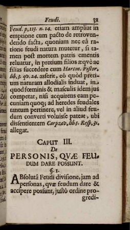 Caput III. De Personis, Quae Feudum Dare Possunt