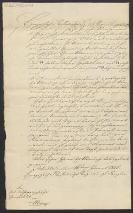 Brief an Lithographisches Institut <Mainz> : 16.01.1820