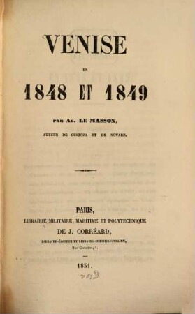 Venise en 1848 et 1849