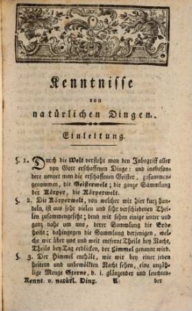 Kenntnisse von natürlichen Dingen