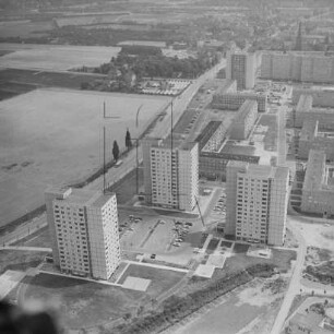 Hochhäuser in Dresden-Leuben : Blickrichtung Osten