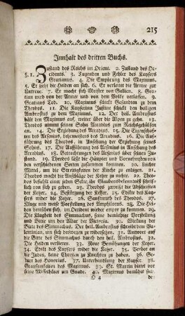 Innhalt des dritten Buchs.